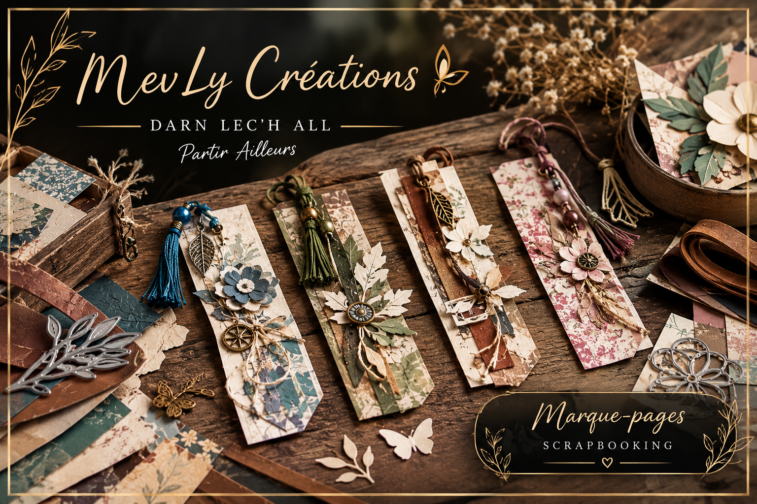 Marque-pages en Scrapbooking | MevLy Créations