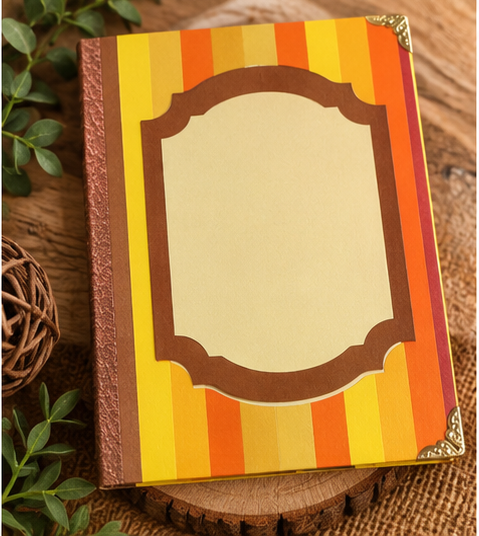 Carnet revisité MevLy marqueterie de papier et médaillon