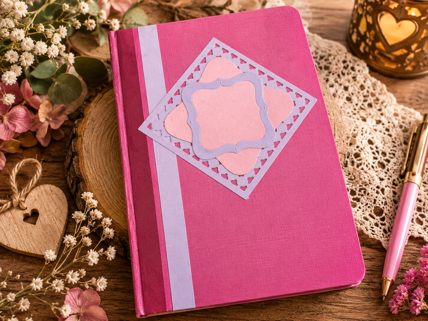 Carnet revisité MevLy modèle rose fuchsia