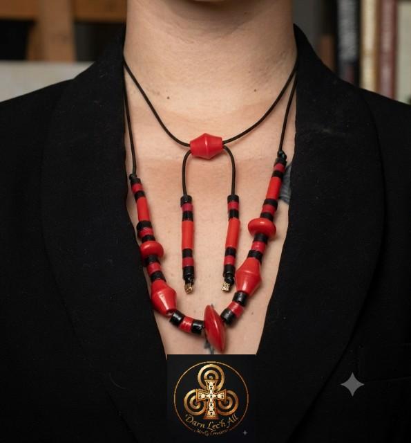 Collier 3 en 1 En Rouge et Noir – Réf. BJ-CO.WD.001