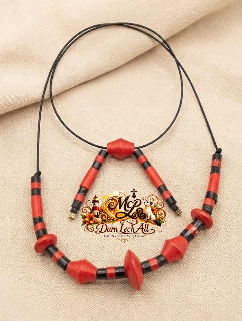 Collier 3 en 1 En Rouge et Noir – Réf. BJ-CO.WD.001