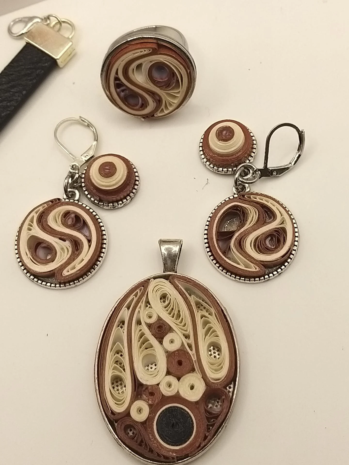 Parure bijoux paperolle 4 pieces l elegance tourbillonnante mevly